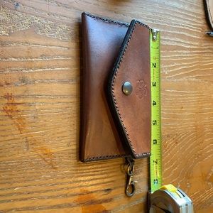 Hand crafted leather coupon pouch